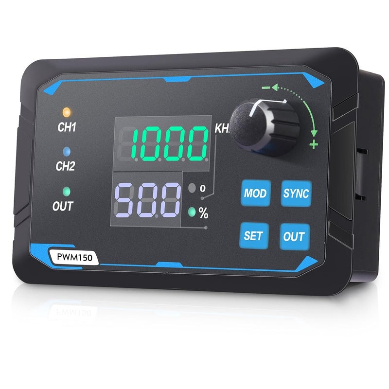 Koolertron Dual-Channel PWM Signal Generator, high-Precision servo Motor Driver, Square Wave Pulse Wave, Adjustable Frequency, Duty Cycle, Phase, etc., with Storage Function - Image 1